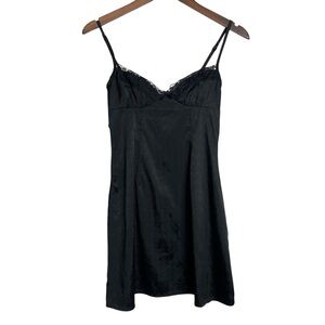 Princess Polly Black Chemise Dress with Lace Trim‎